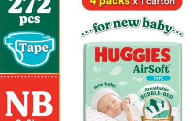 Huggies Airsoft Newborn Tape Diapers 4 packs